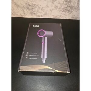 SMS Fashion Hair Dryer Grey Purple Professional Quick Dry Ionic Heat Control NEW